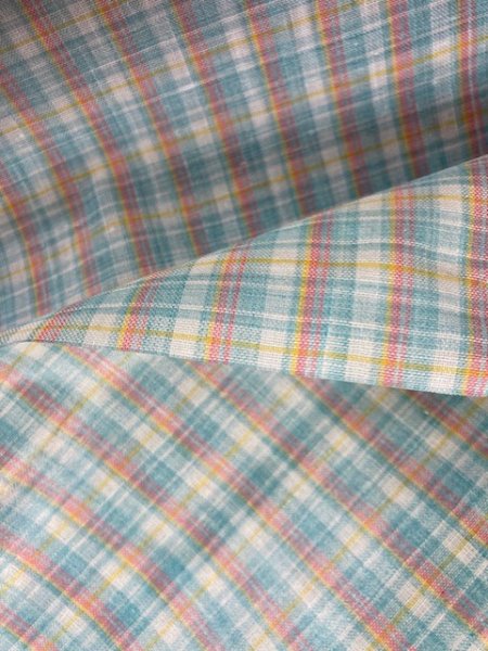 画像4: 生地:ラミネート加工チェック柄小(緑/ピンク) (4)