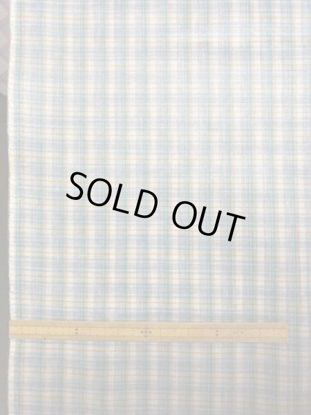 画像1: 生地：ラミネート加工チェック柄小（青／緑） (1)