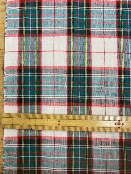画像2: 生地:チェック織り柄(緑赤) (2)