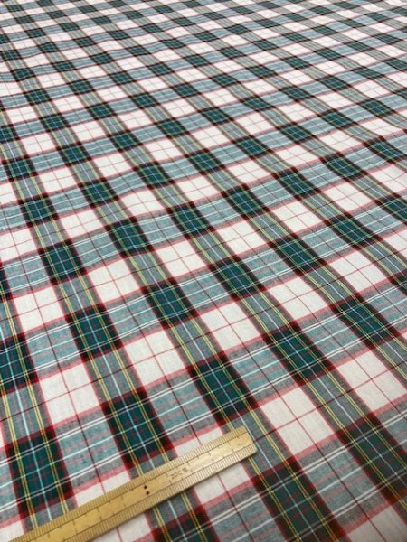 画像5: 生地:チェック織り柄(緑赤) (5)