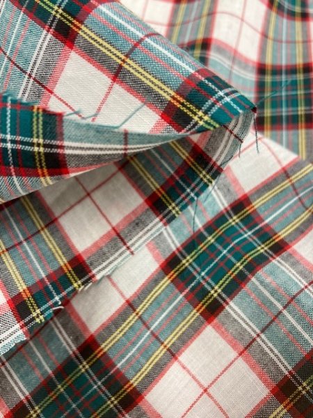 画像6: 生地:チェック織り柄(緑赤) (6)