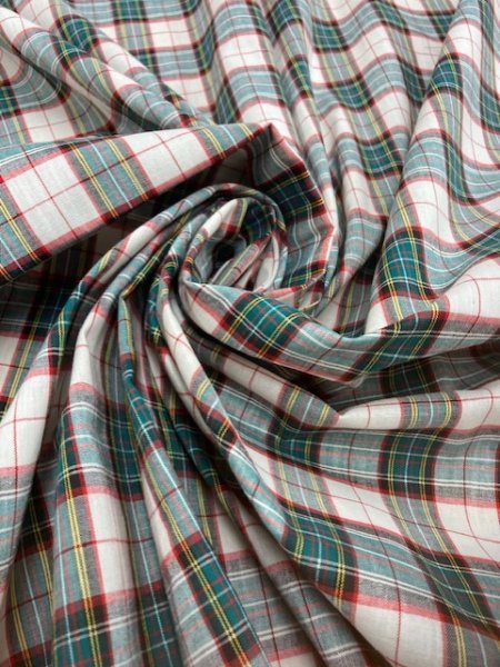 画像7: 生地:チェック織り柄(緑赤) (7)