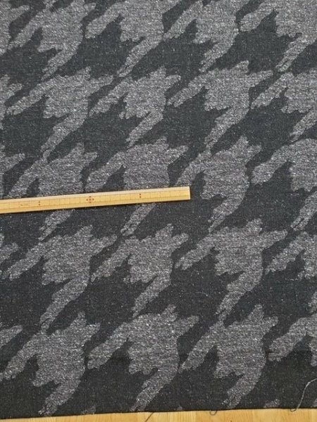 画像2: 生地:ジャズネップ千鳥ジャガード(グレー/黒) (2)