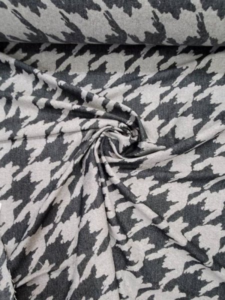 画像3: 生地:ジャズネップ千鳥ジャガード(白/黒) (3)