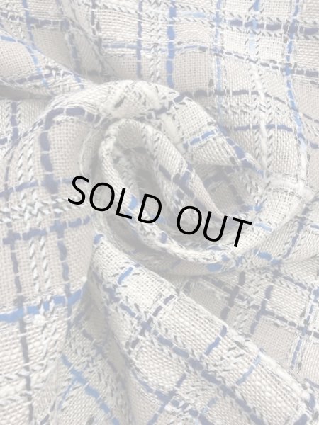 画像6: 生地:ファンシーツイードチェック(グレージュ/青) (6)