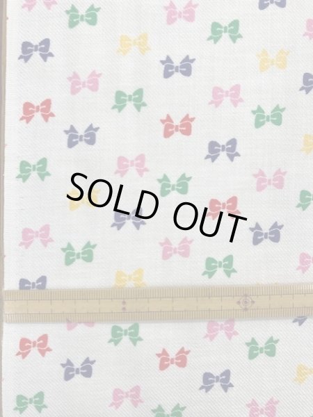 画像2: 生地：リボン柄コットン（白） (2)