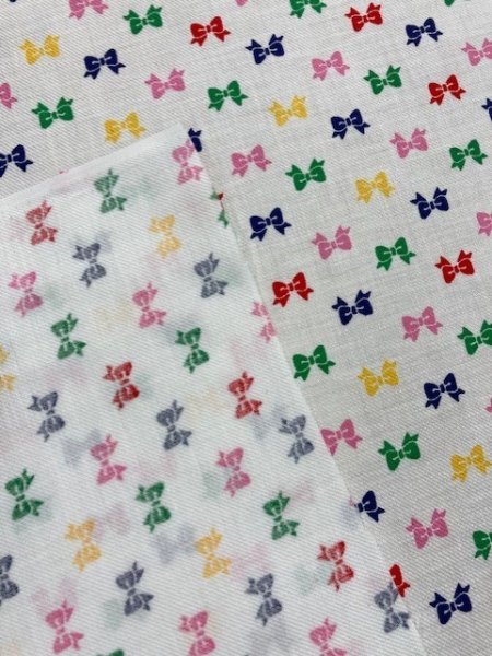 画像3: 生地:リボン柄コットン(白) (3)