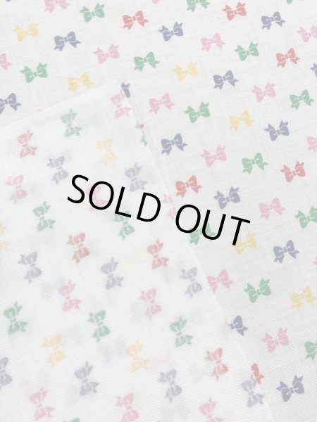 画像3: 生地：リボン柄コットン（白） (3)