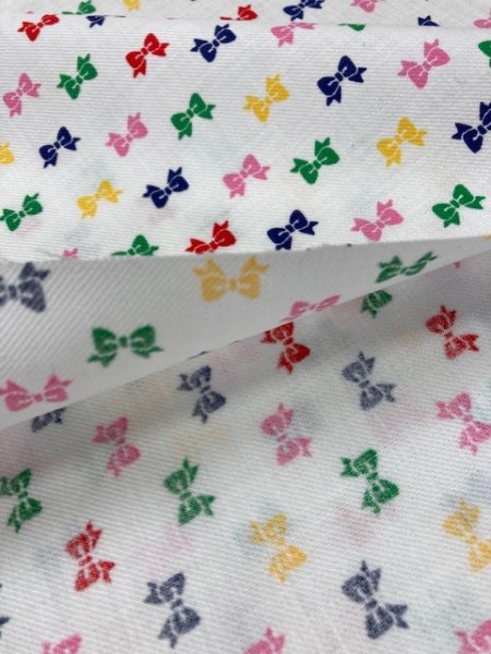 画像4: 生地:リボン柄コットン(白) (4)