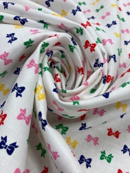 画像5: 生地:リボン柄コットン(白) (5)