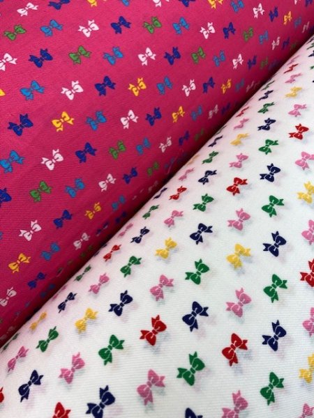 画像6: 生地:リボン柄コットン(白) (6)