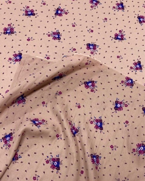 画像3: 生地:ポリエステル花柄(くすみピンク) (3)