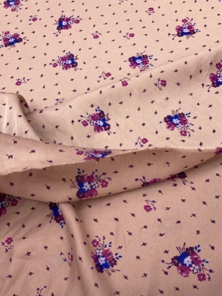 画像4: 生地:ポリエステル花柄(くすみピンク) (4)