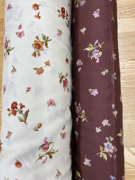 画像8: 生地:ポリエステル花柄(赤茶) (8)