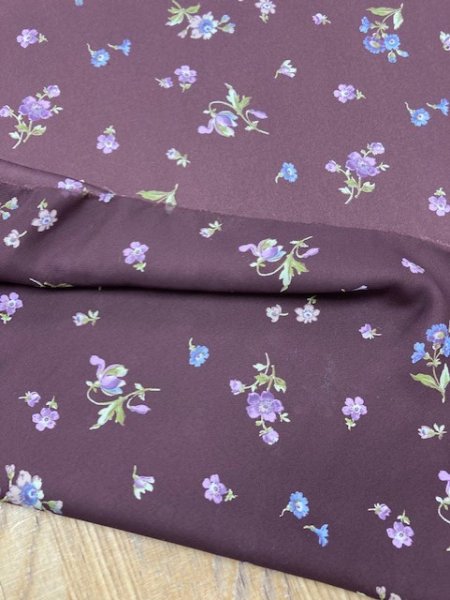 画像3: 生地:ポリエステル花柄(赤茶) (3)