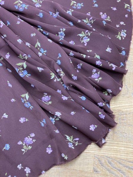 画像6: 生地:ポリエステル花柄(赤茶) (6)