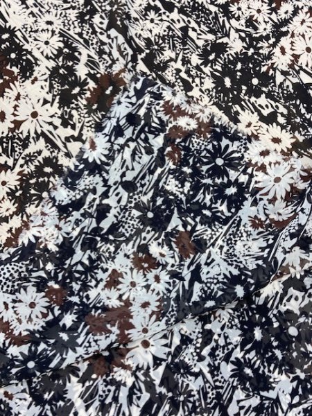 画像3: 生地:ポリエステル花柄(黒) (3)