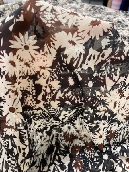 画像5: 生地:ポリエステル花柄(黒) (5)
