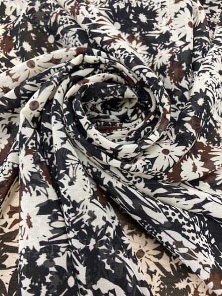 画像7: 生地:ポリエステル花柄(黒) (7)