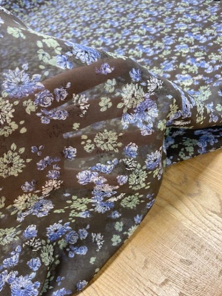 画像7: 生地：ポリエステル花柄（茶／ブルー） (7)