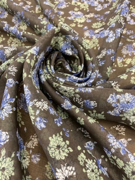画像9: 生地：ポリエステル花柄（茶／ブルー） (9)