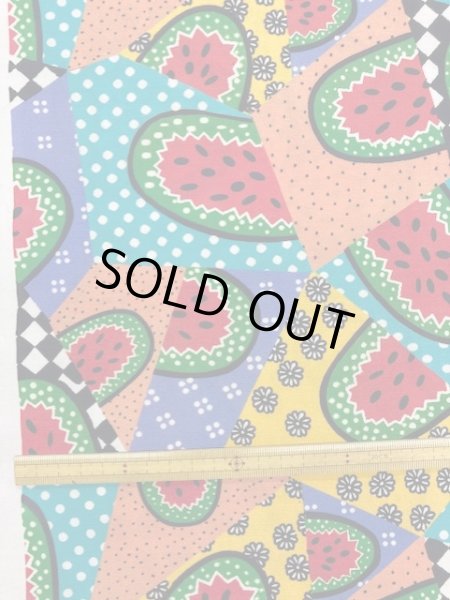 画像3: 生地:すいかパッチワーク風(カラフル) (3)