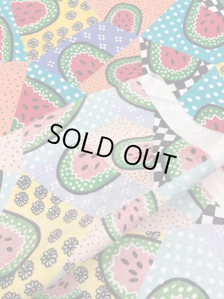 画像4: 生地:すいかパッチワーク風(カラフル) (4)