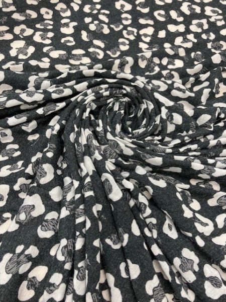 画像6: 生地:ヒョウ柄2wayニット(黒/グレー) (6)