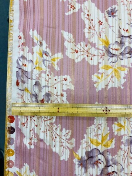 画像2: 生地:ストライプ織り花柄(ピンク) (2)
