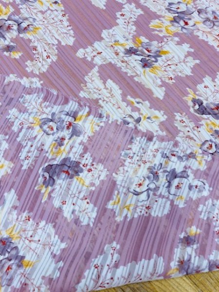 画像3: 生地:ストライプ織り花柄(ピンク) (3)