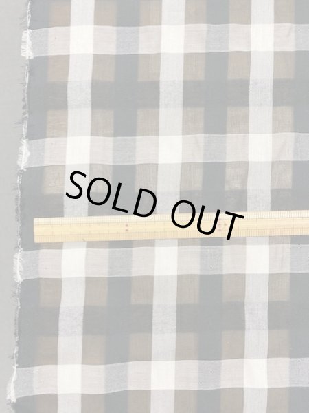 画像2: 生地:綿ポリ格子柄(黒) (2)