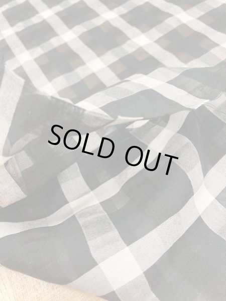 画像4: 生地:綿ポリ格子柄(黒) (4)