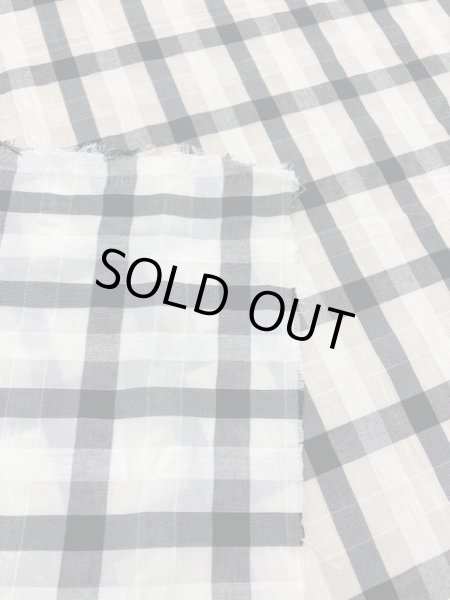 画像3: 生地:綿ポリ格子柄(白) (3)