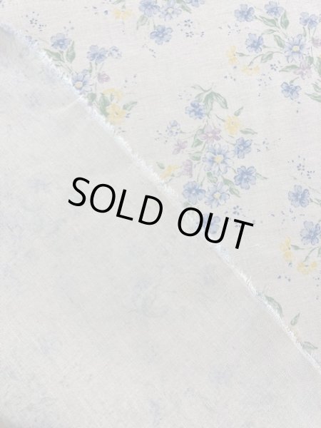 画像3: 生地:ブーケ柄綿麻(生成/ブルー) (3)