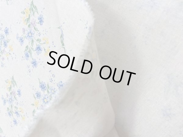 画像4: 生地:ブーケ柄綿麻(生成/ブルー) (4)