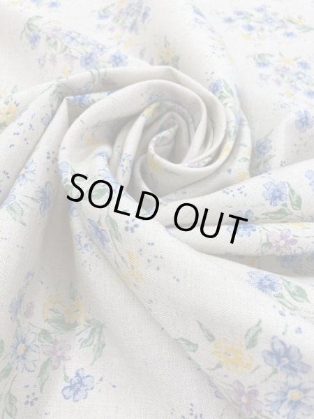 画像6: 生地:ブーケ柄綿麻(生成/ブルー) (6)