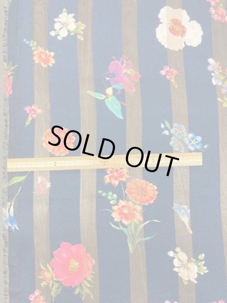 画像2: 生地:シアーストライプ×ボタニカル(紺) (2)