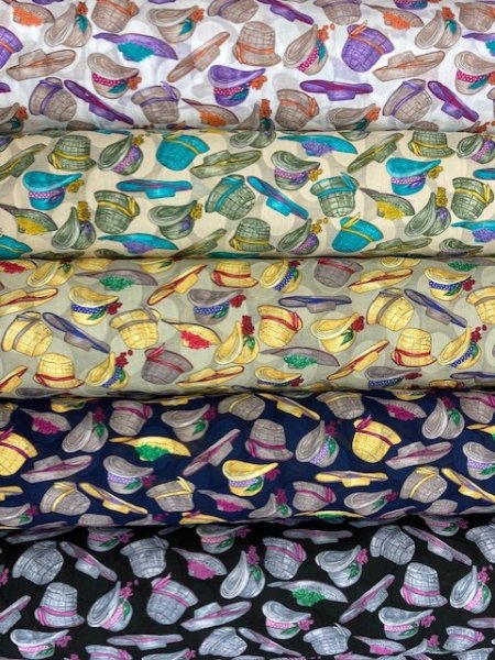 画像8: 生地:帽子柄コットン(薄緑) (8)