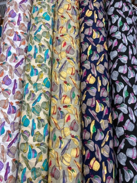 画像7: 生地:帽子柄コットン(薄緑) (7)