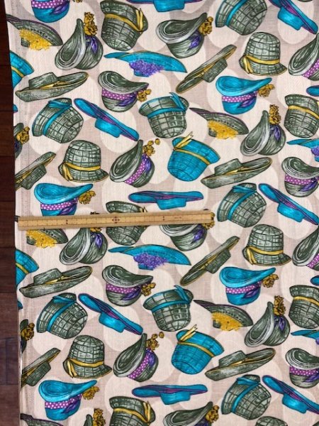 画像2: 生地:帽子柄コットン(クリーム) (2)