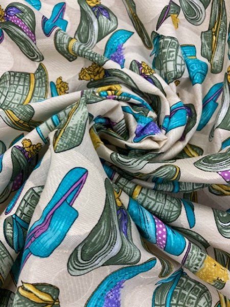 画像5: 生地:帽子柄コットン(クリーム) (5)