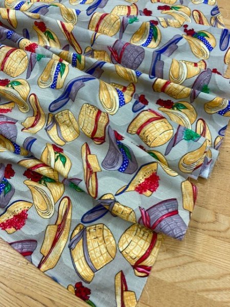 画像6: 生地:帽子柄コットン(薄緑) (6)