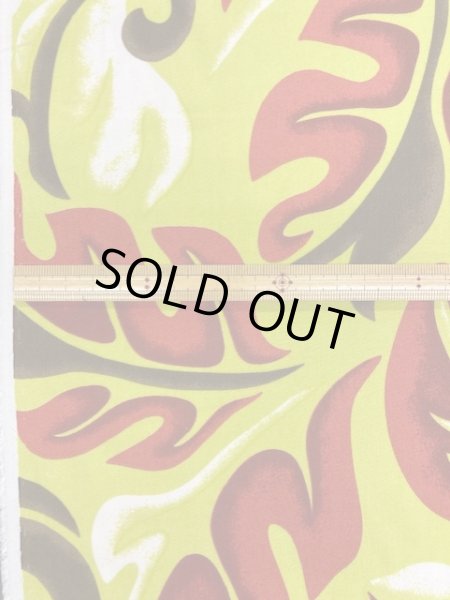 画像2: 生地：ハワイアン柄レーヨン（グリーン） (2)