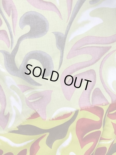 画像3: 生地：ハワイアン柄レーヨン（グリーン） (3)