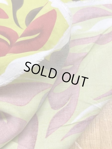 画像4: 生地：ハワイアン柄レーヨン（グリーン） (4)