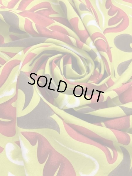 画像5: 生地：ハワイアン柄レーヨン（グリーン） (5)