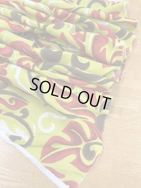 画像6: 生地：ハワイアン柄レーヨン（グリーン） (6)