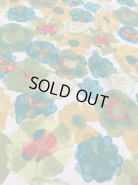 画像3: 生地：フラワー柄綿レーヨン（ベージュ／緑） (3)