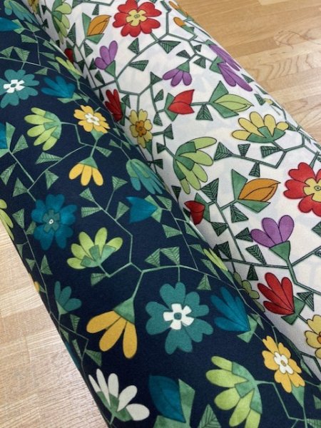 画像7: 生地:花柄ポリエステル(生成) (7)