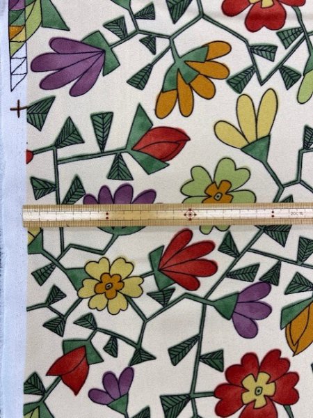 画像2: 生地:花柄ポリエステル(生成) (2)